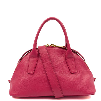 Miu Miu Shoulder Bag Bowling Bag - Small in Pink, Leather — Back View