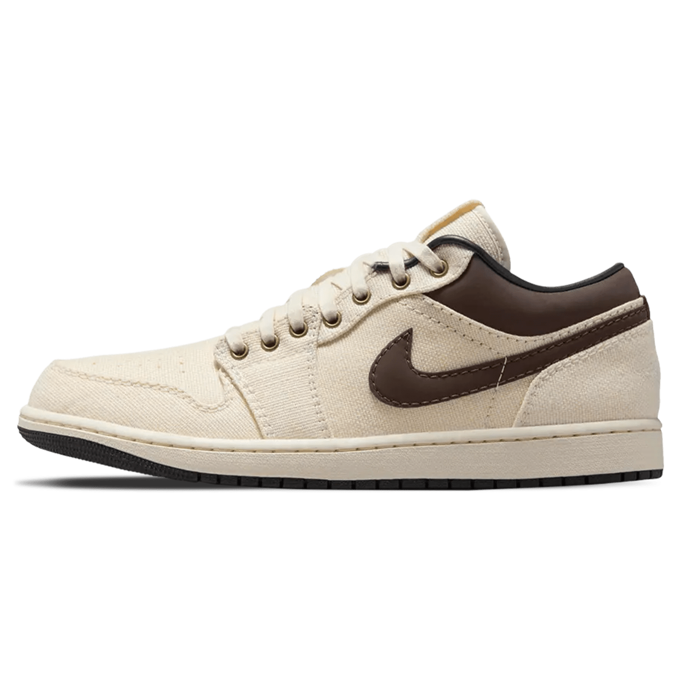 Air Jordan 1 Low Premium 'Ivory Baroque Brown' — UK 3 | EU 35.5 | US 3.5 — Front View
