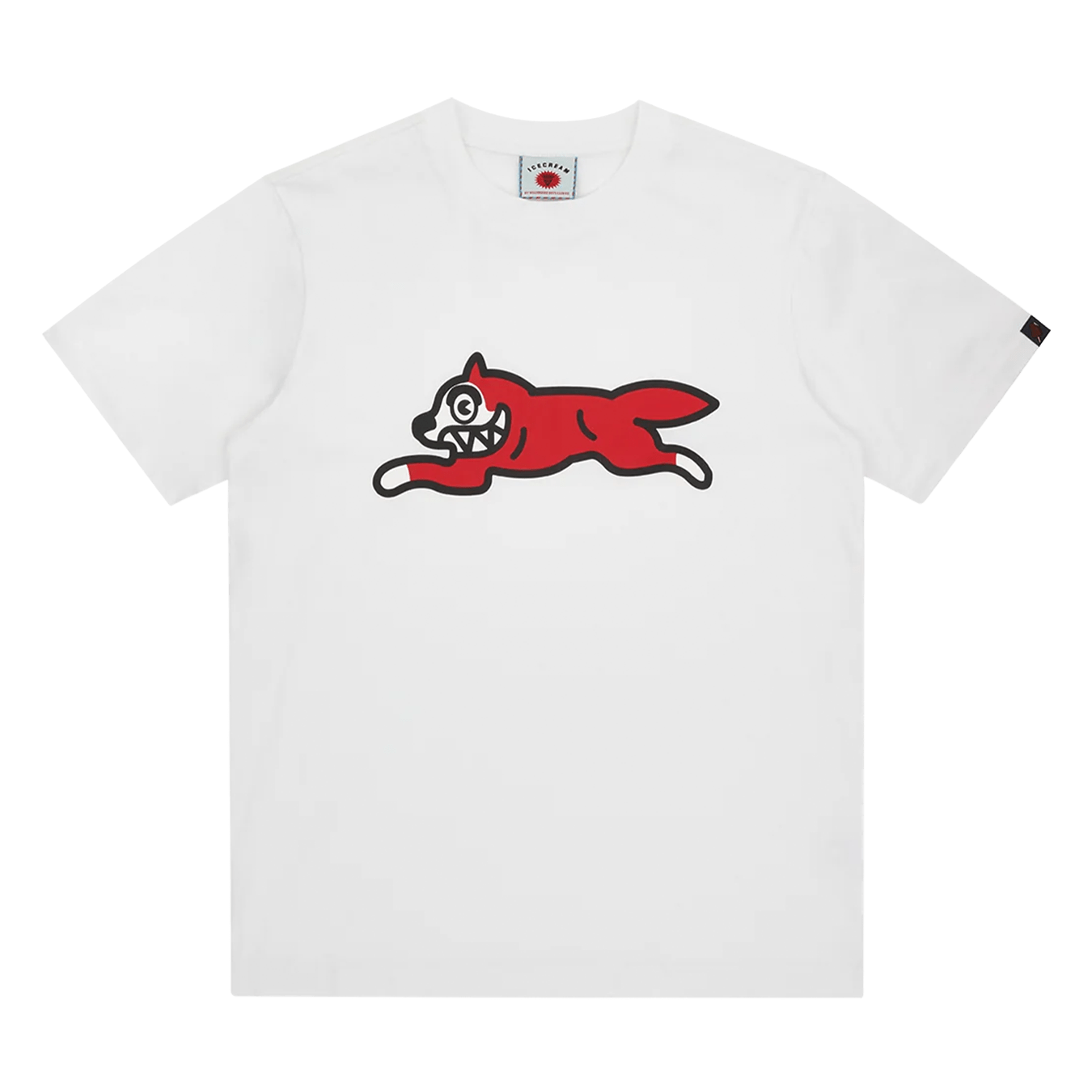 ICECREAM Running Dog T-Shirt 'White Red' — XXS — Front View