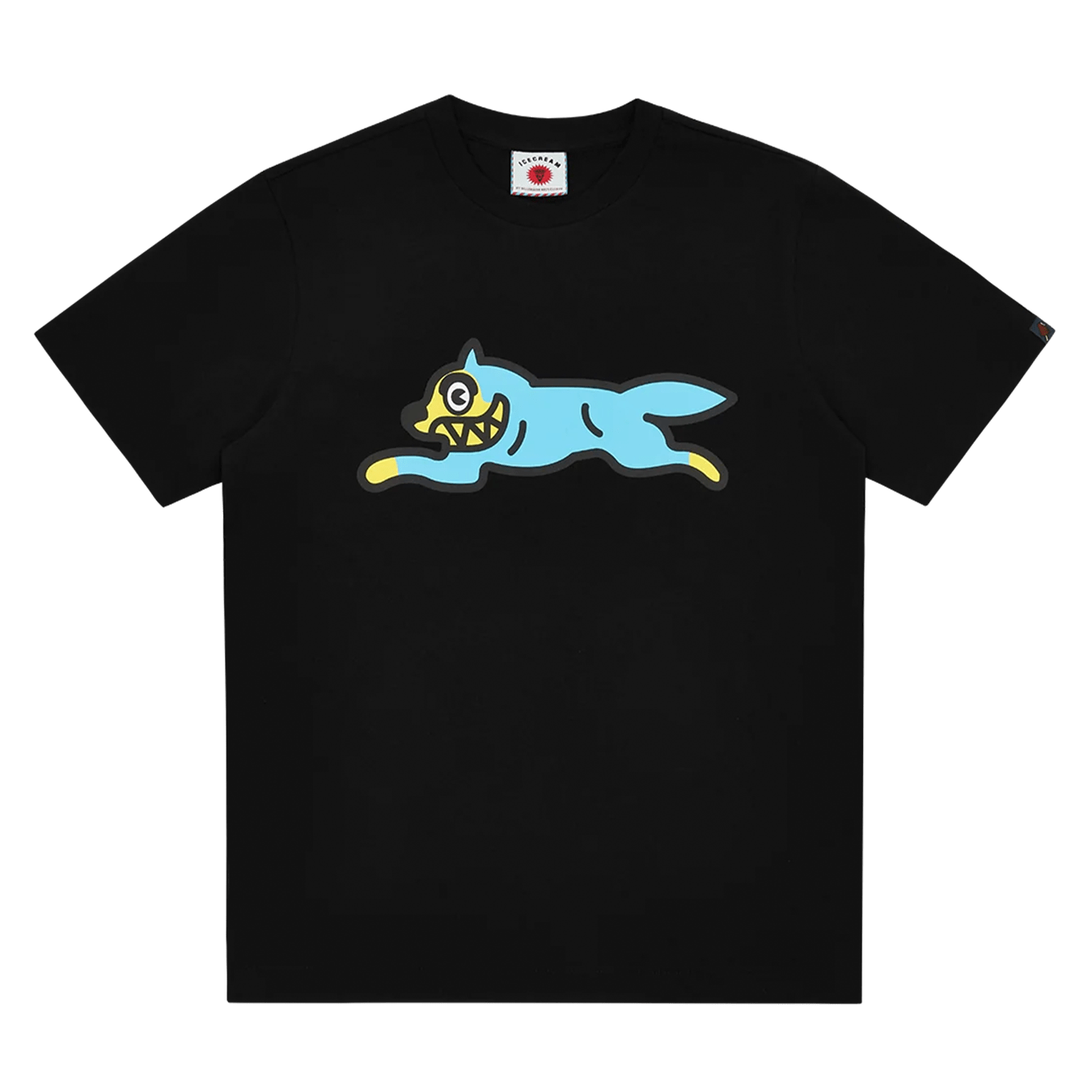 ICECREAM Running Dog T-Shirt 'Black Blue' — XXS — Front View