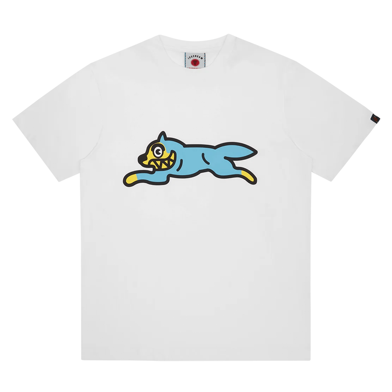 ICECREAM Running Dog T-Shirt 'White Blue' — XXS — Front View