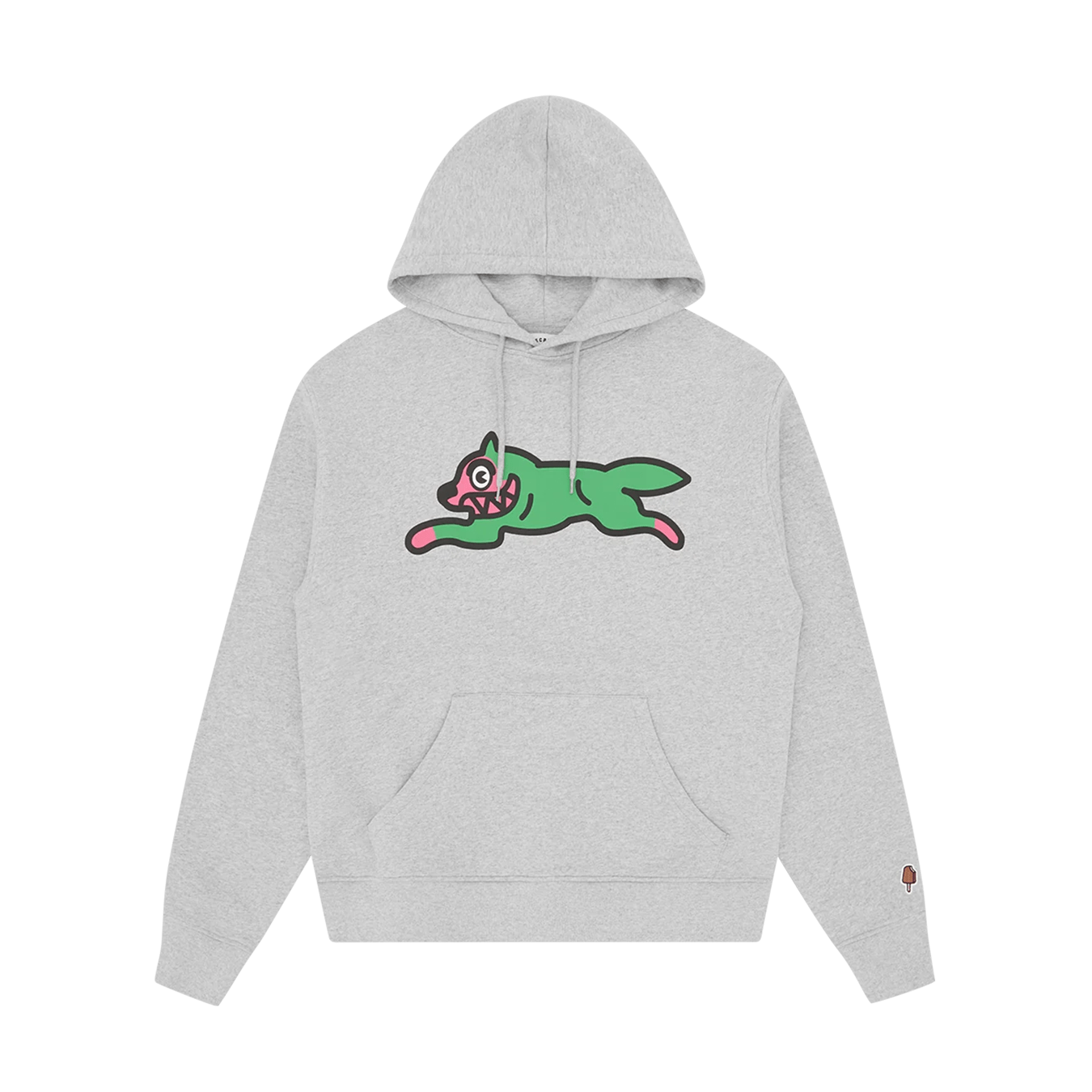 ICECREAM Running Dog Popover Hoodie 'Heather Grey' — XXS — Front View