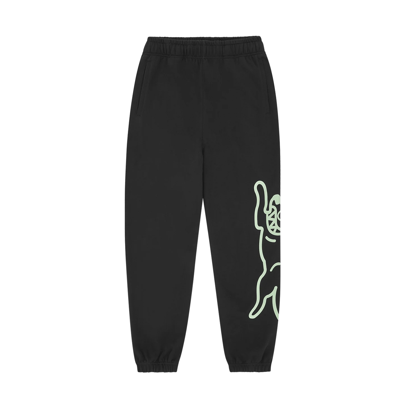 ICECREAM Jumbo Running Dog Sweatpants 'Black' — XXS — Front View