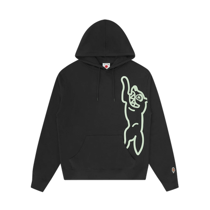 ICECREAM Vertical Jumbo Running Dog Popover Hoodie 'Black' — XXS — Front View