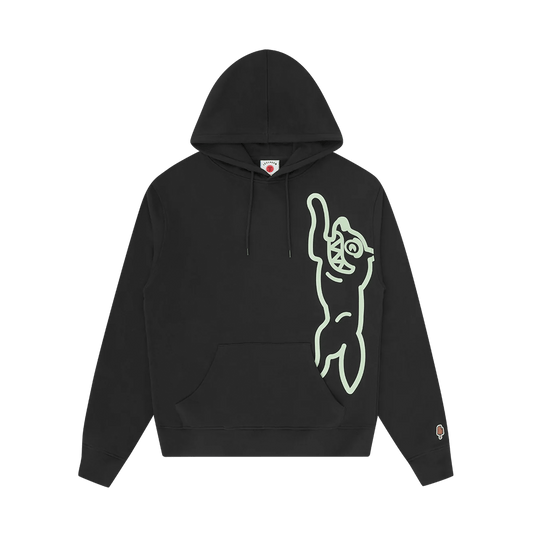 ICECREAM Vertical Jumbo Running Dog Popover Hoodie 'Black' — XXS — Front View