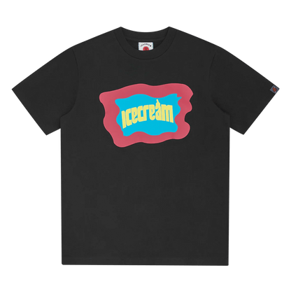 ICECREAM Block Logo T-Shirt 'Black' — XXS — Front View