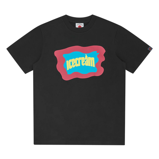 ICECREAM Block Logo T-Shirt 'Black' — XXS — Front View