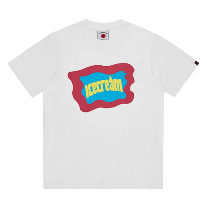 ICECREAM Block Logo T-Shirt 'White' — XXS — Front View