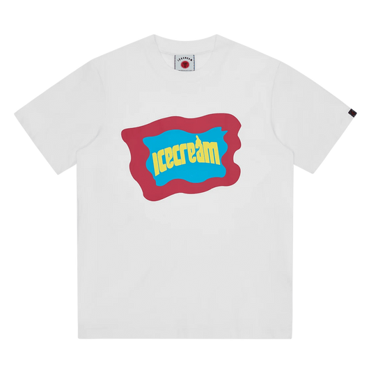 ICECREAM Block Logo T-Shirt 'White' — XXS — Front View