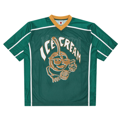 ICECREAM Cherry Applique Football Top 'Green' — XXS — Front View
