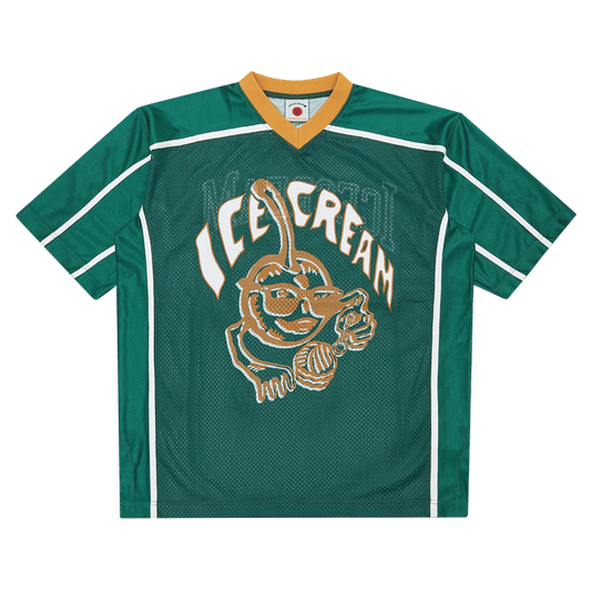 ICECREAM Cherry Applique Football Top 'Green' — XXS — Front View