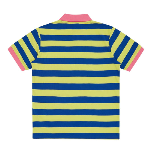 ICECREAM Cones and Bones Striped Polo Shirt 'Slime Green / Blue Stripe' — XXS — Side View