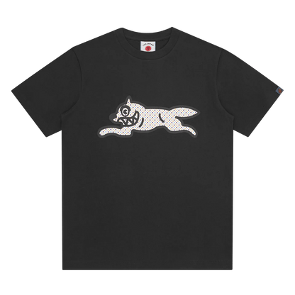 ICECREAM Polka Dot Running Dog T-Shirt 'Black' — XXS — Front View