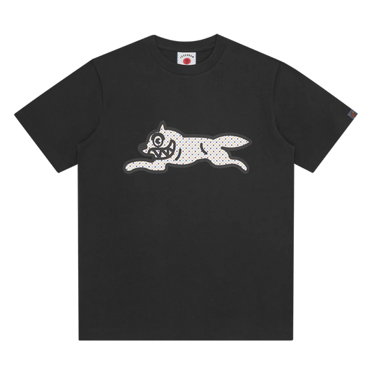 ICECREAM Polka Dot Running Dog T-Shirt 'Black' — XXS — Front View