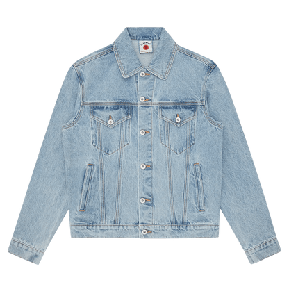 ICECREAM Running Dog Denim Trucker Jacket 'Light Wash Blue' — XXS — Front View