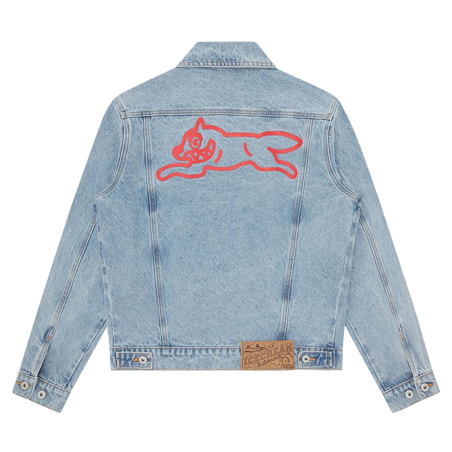 ICECREAM Running Dog Denim Trucker Jacket 'Light Wash Blue' — XXS — Side View