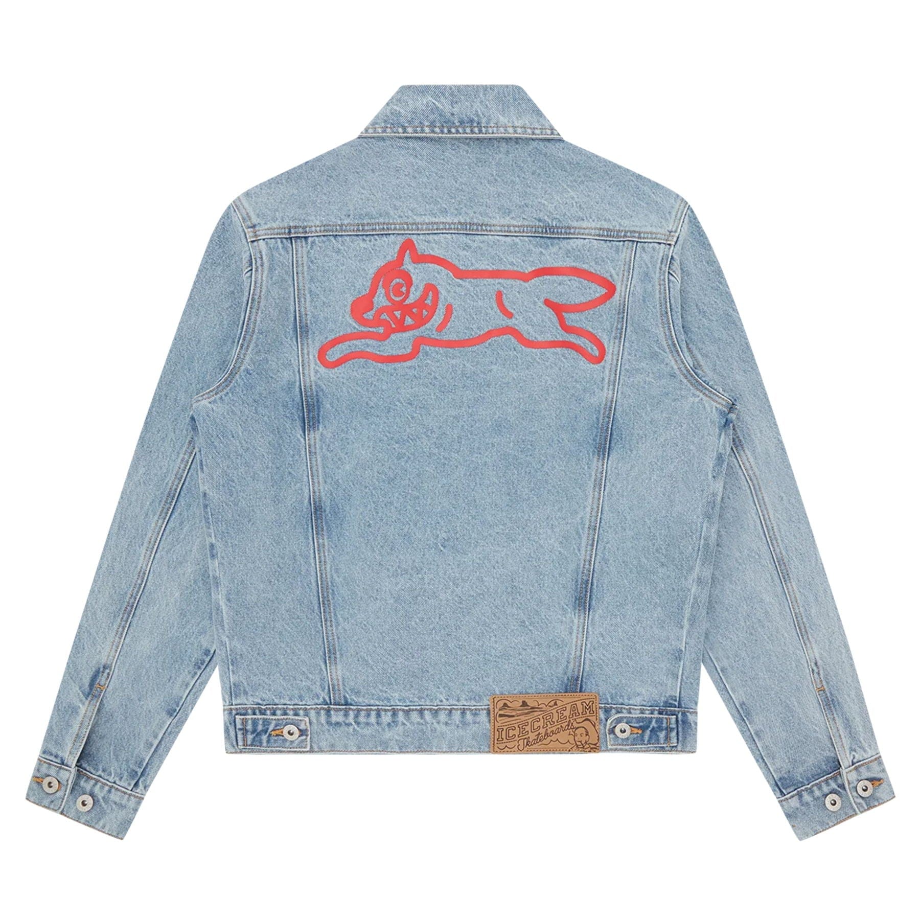 ICECREAM Running Dog Denim Trucker Jacket 'Light Wash Blue' — XXS — Side View