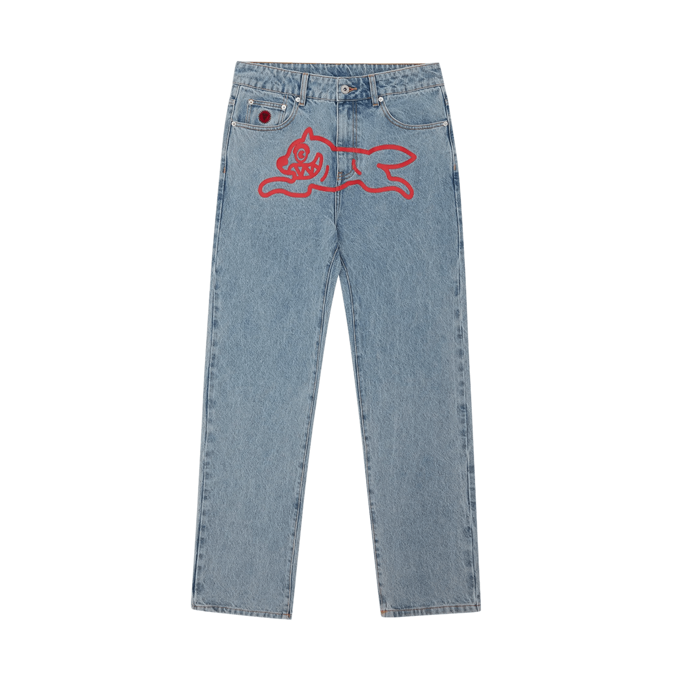 ICECREAM Running Dog Denim Pants 'Light Wash Blue' — XXS — Front View