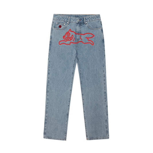 ICECREAM Running Dog Denim Pants 'Light Wash Blue' — XXS — Front View