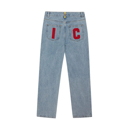 ICECREAM Running Dog Denim Pants 'Light Wash Blue' — XXS — Side View