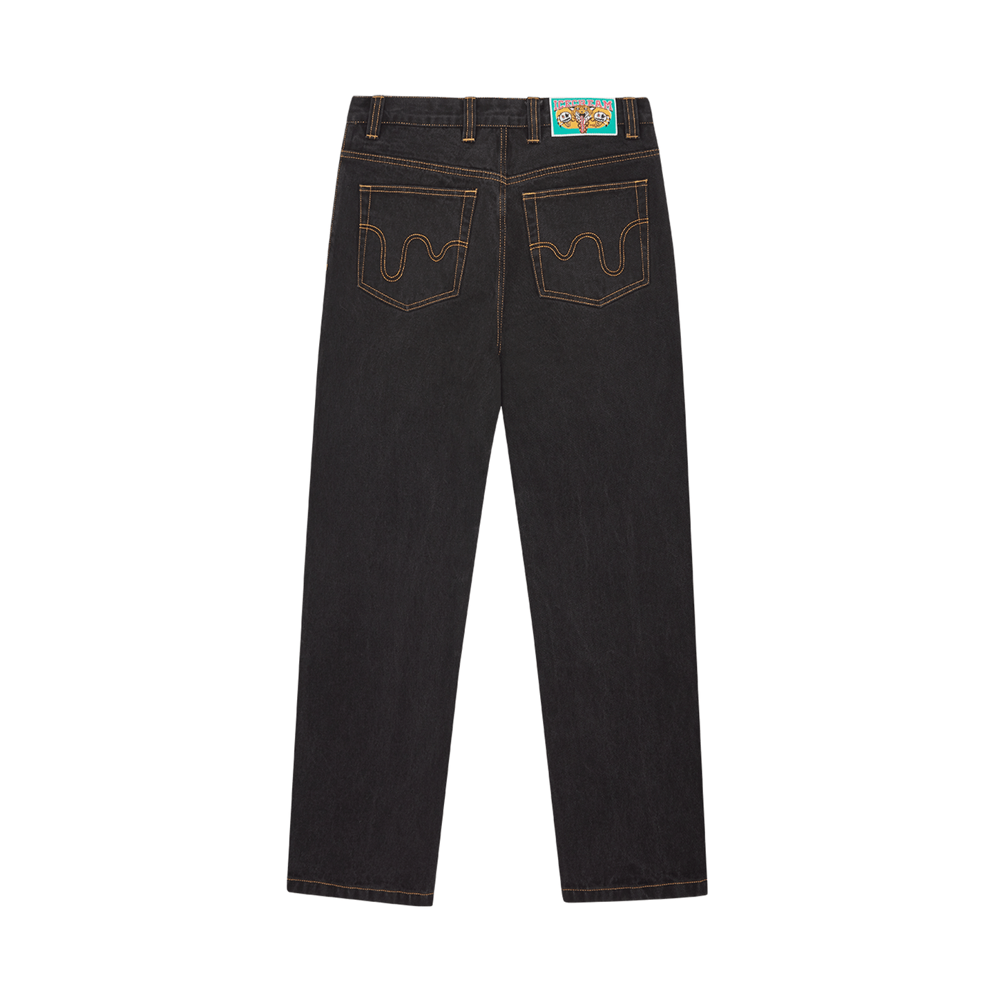 ICECREAM Running Dog Double Scoop Denim Pants 'Black' — XXS — Side View