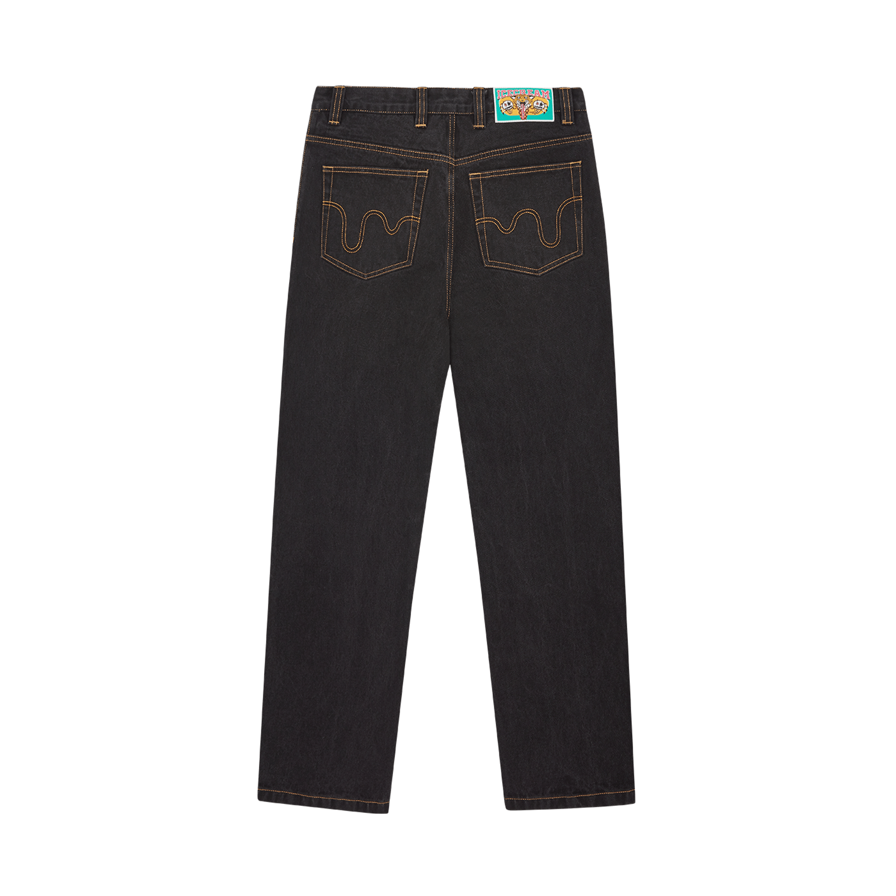 ICECREAM Running Dog Double Scoop Denim Pants 'Black' — XXS — Side View