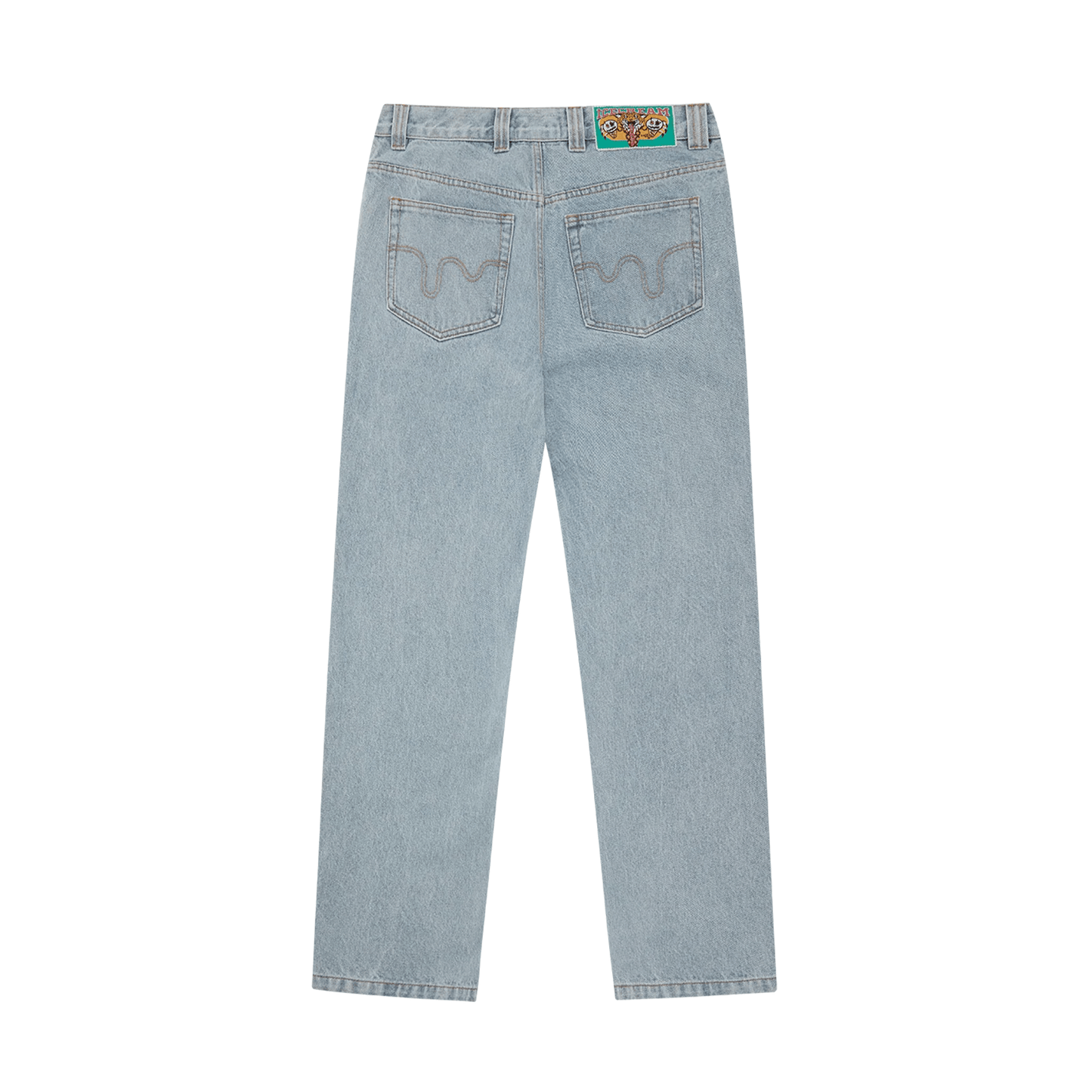 ICECREAM Running Dog Double Scoop Denim Pants 'Heavy Wash Blue' — XXS — Side View