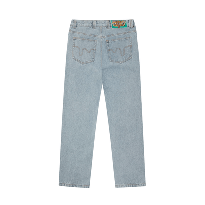 ICECREAM Running Dog Double Scoop Denim Pants 'Heavy Wash Blue' — XXS — Side View
