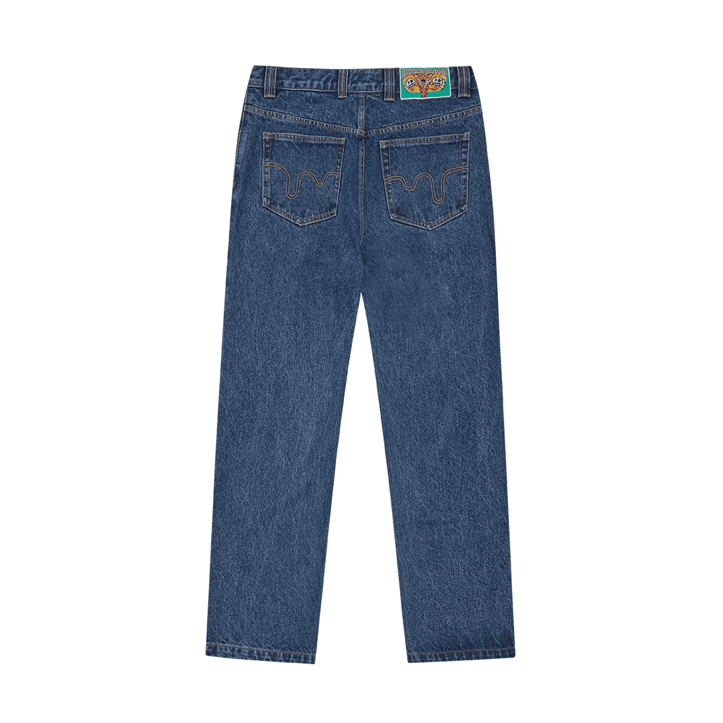 ICECREAM Running Dog Double Scoop Denim Pants 'Mid Wash Blue' — XXS — Side View