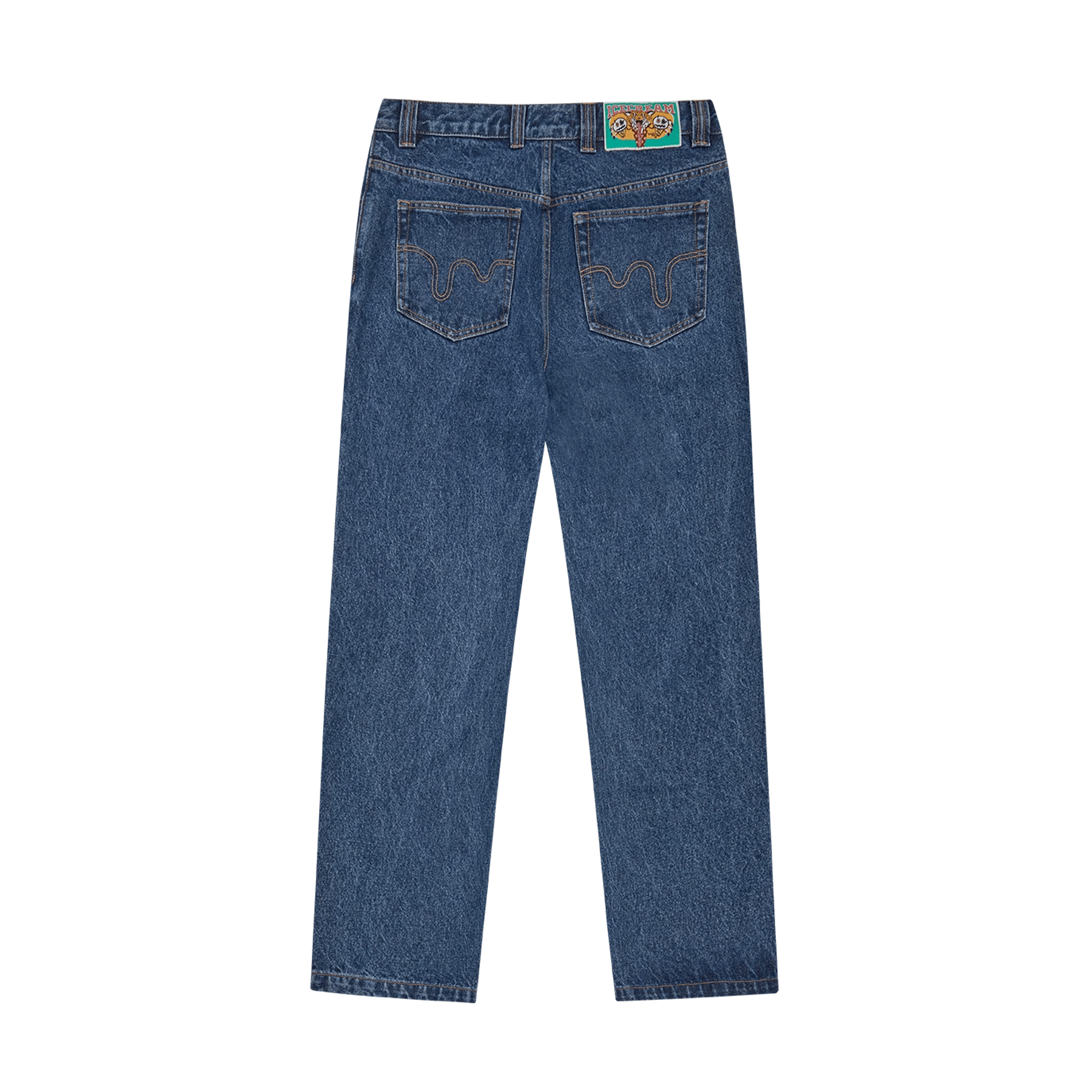 ICECREAM Running Dog Double Scoop Denim Pants 'Mid Wash Blue' — XXS — Side View