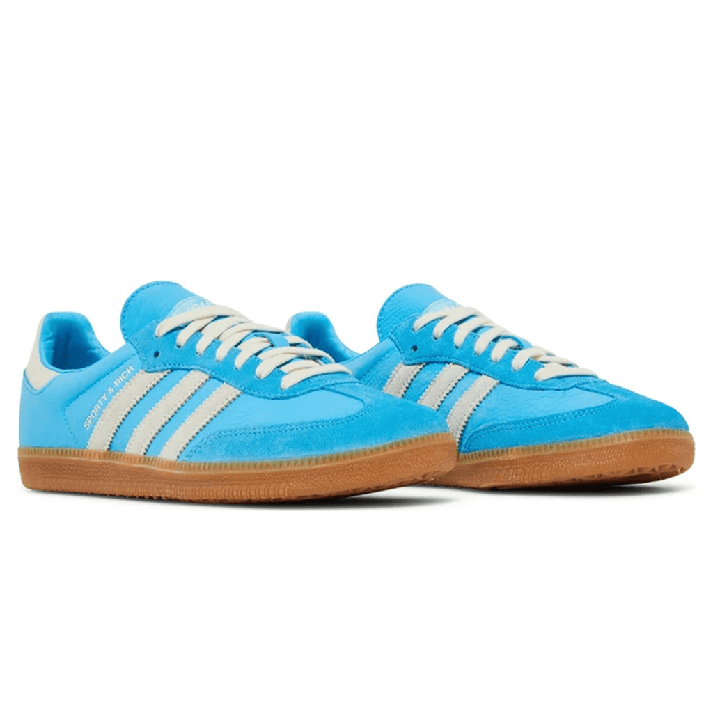Sporty & Rich x Adidas Samba OG 'Blue Rush' — UK 3.5 | EU 36 | US 4 — Back View