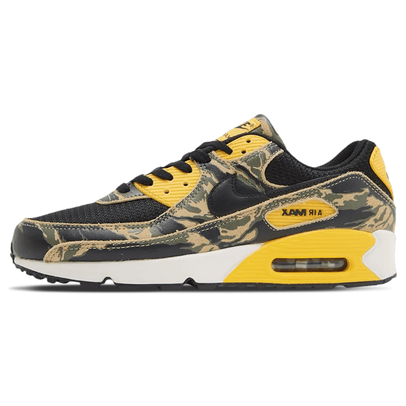 Nike Air Max 90 Premium 'Camo Pack - University Gold' — UK 3 | EU 35.5 | US 3.5 — Front View