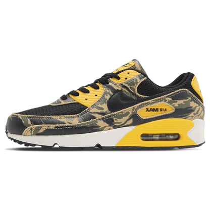Nike Air Max 90 Premium 'Camo Pack - University Gold' — UK 3 | EU 35.5 | US 3.5 — Front View