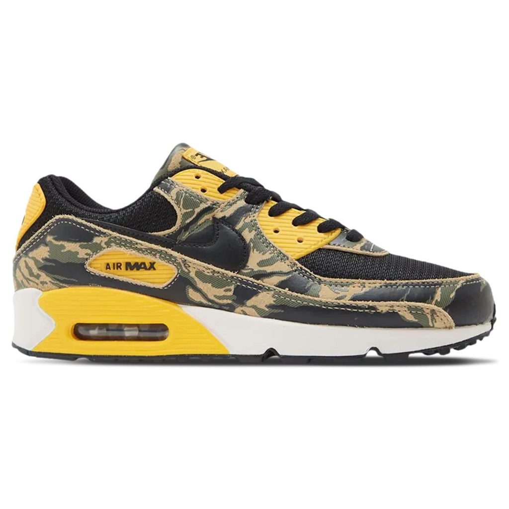 Nike Air Max 90 Premium 'Camo Pack - University Gold' — UK 3 | EU 35.5 | US 3.5 — Side View