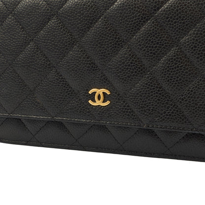 Chanel Cross Body Wallet on Chain in Black, Caviar Leather — Lifestyle View