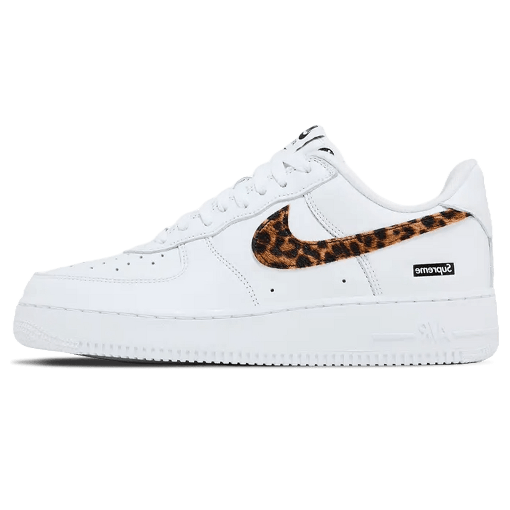Supreme x GOODENOUGH x Nike Air Force 1 Low 'White Cheetah Print' — UK 3 | EU 35.5 | US 3.5 — Front View