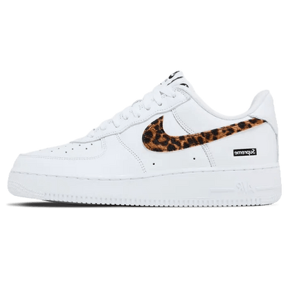 Supreme x GOODENOUGH x Nike Air Force 1 Low 'White Cheetah Print' — UK 3 | EU 35.5 | US 3.5 — Front View