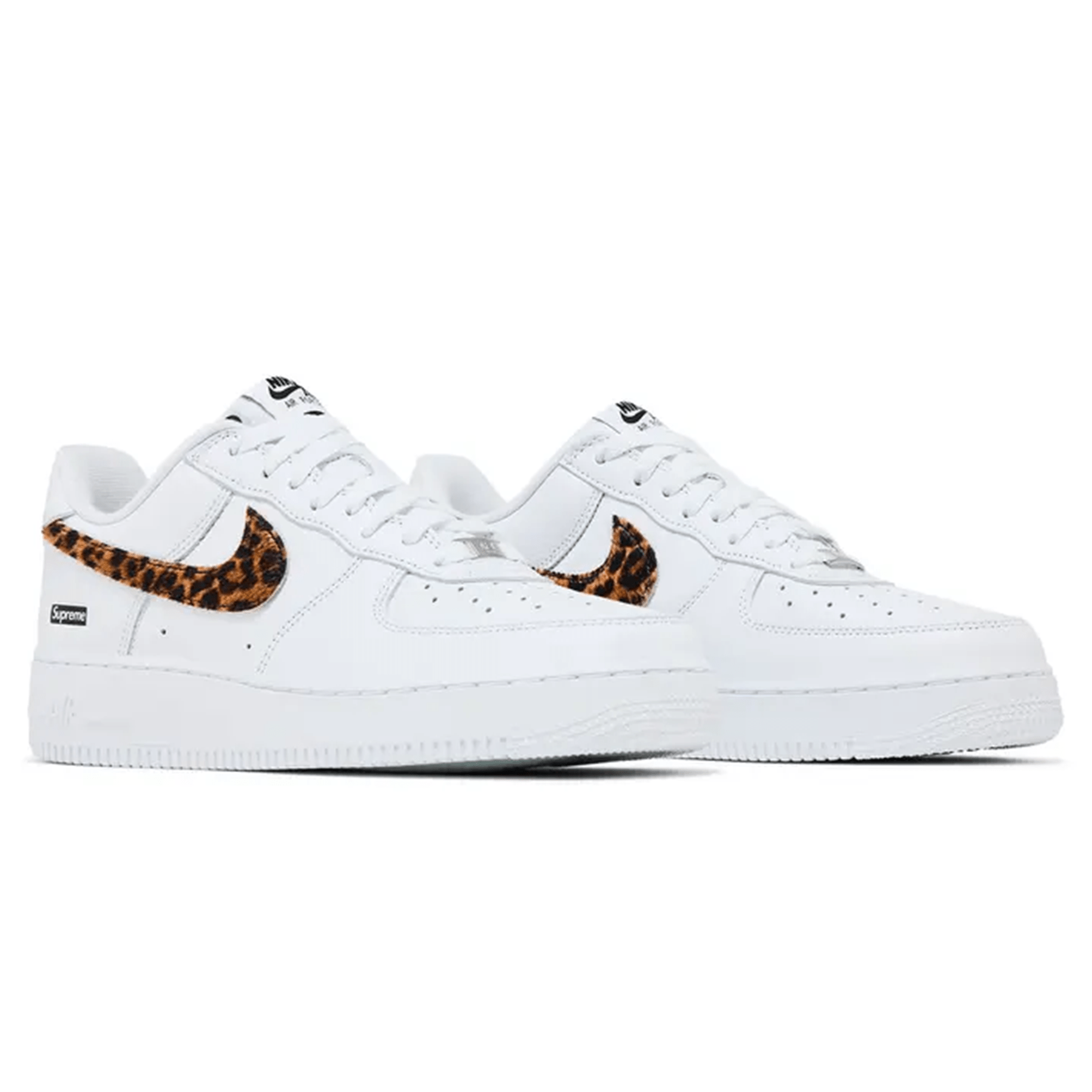 Supreme x GOODENOUGH x Nike Air Force 1 Low 'White Cheetah Print' — UK 3 | EU 35.5 | US 3.5 — Top View