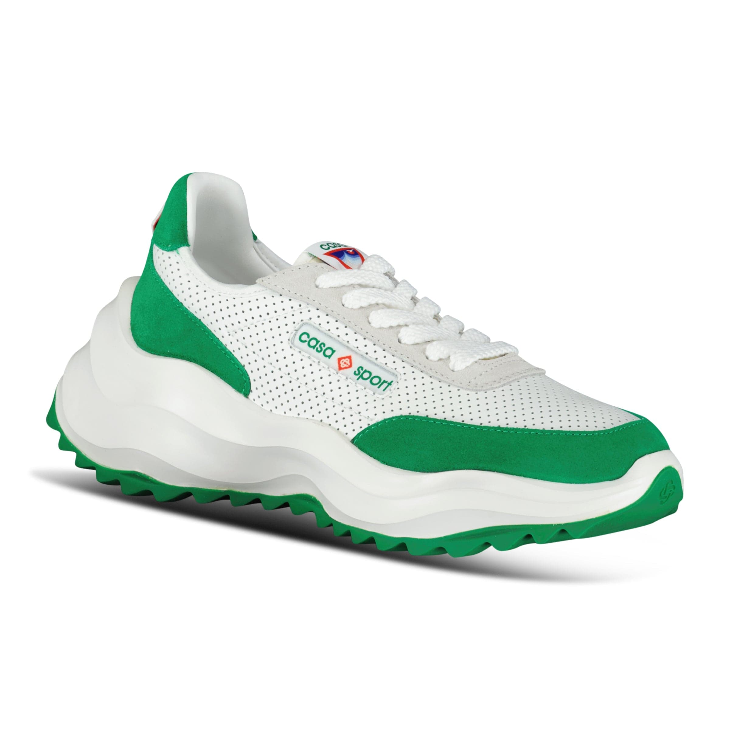 Casablanca Atlantis Chunky Sneakers White & Green — UK7.5 — Back View