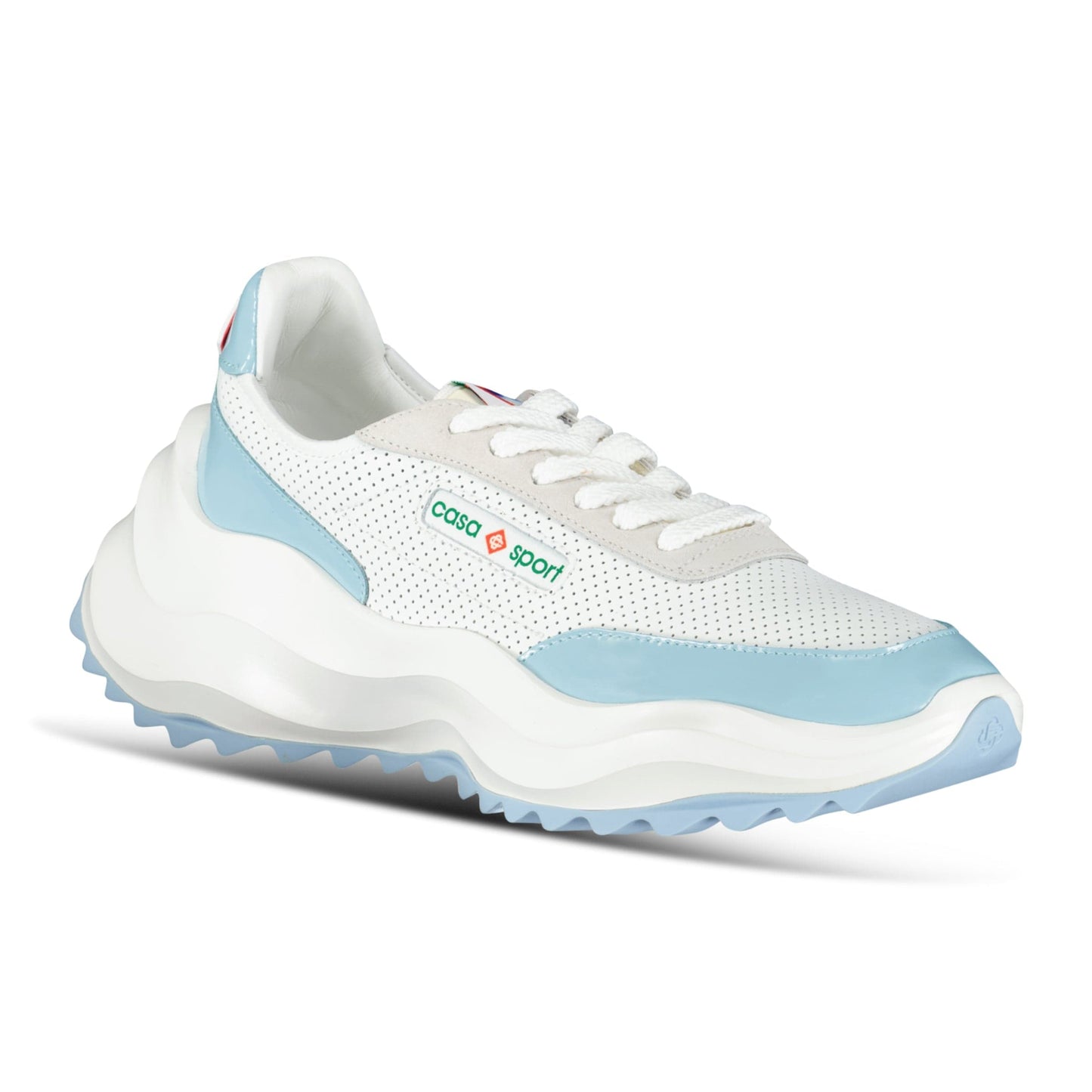 Casablanca Atlantis Chunky Sneakers White & Baby Blue — UK7.5 — Side View