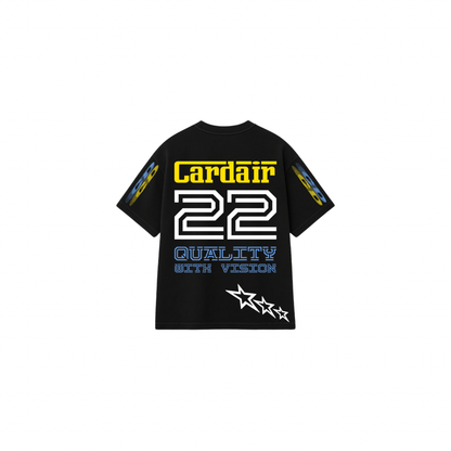 Cardair Racing Club T Shirt - Black — XS — Top View