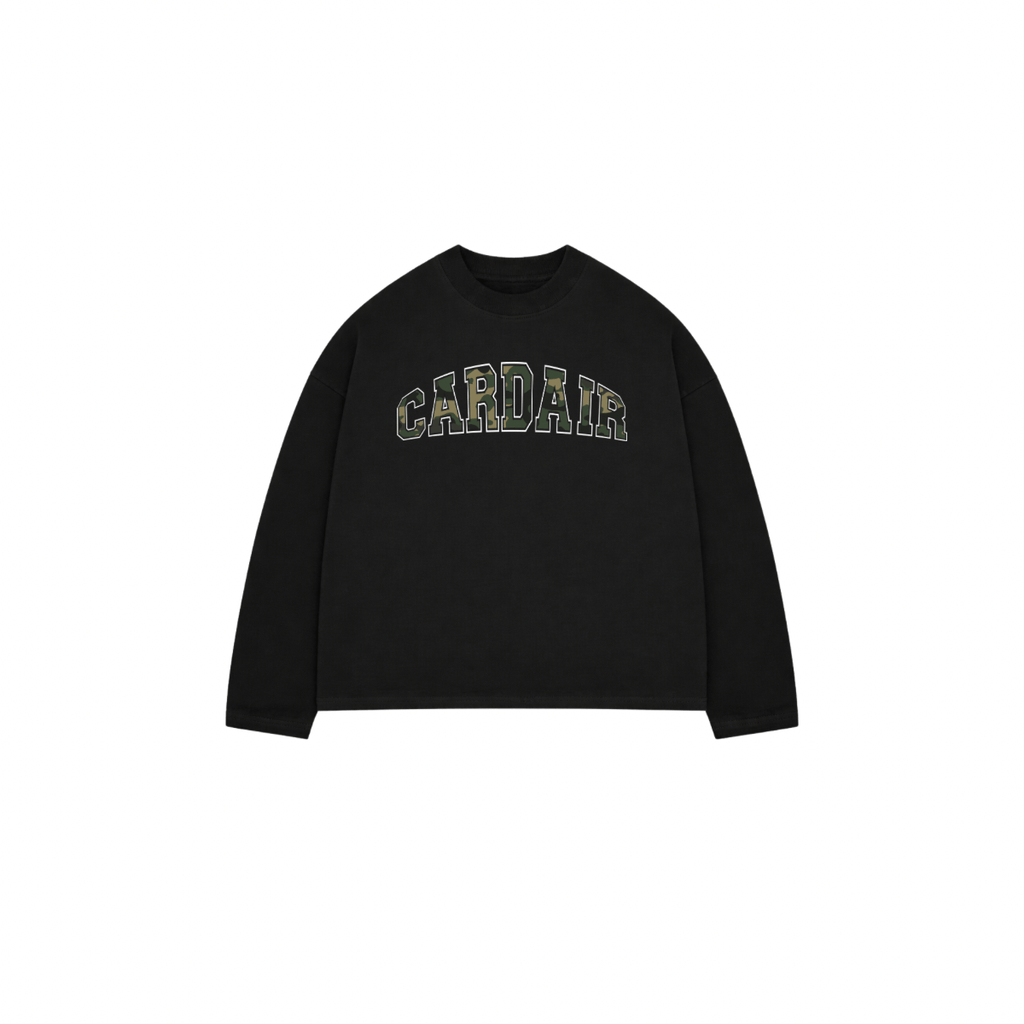 Cardair Camo Cardair Long Sleve - Black — S — Front View