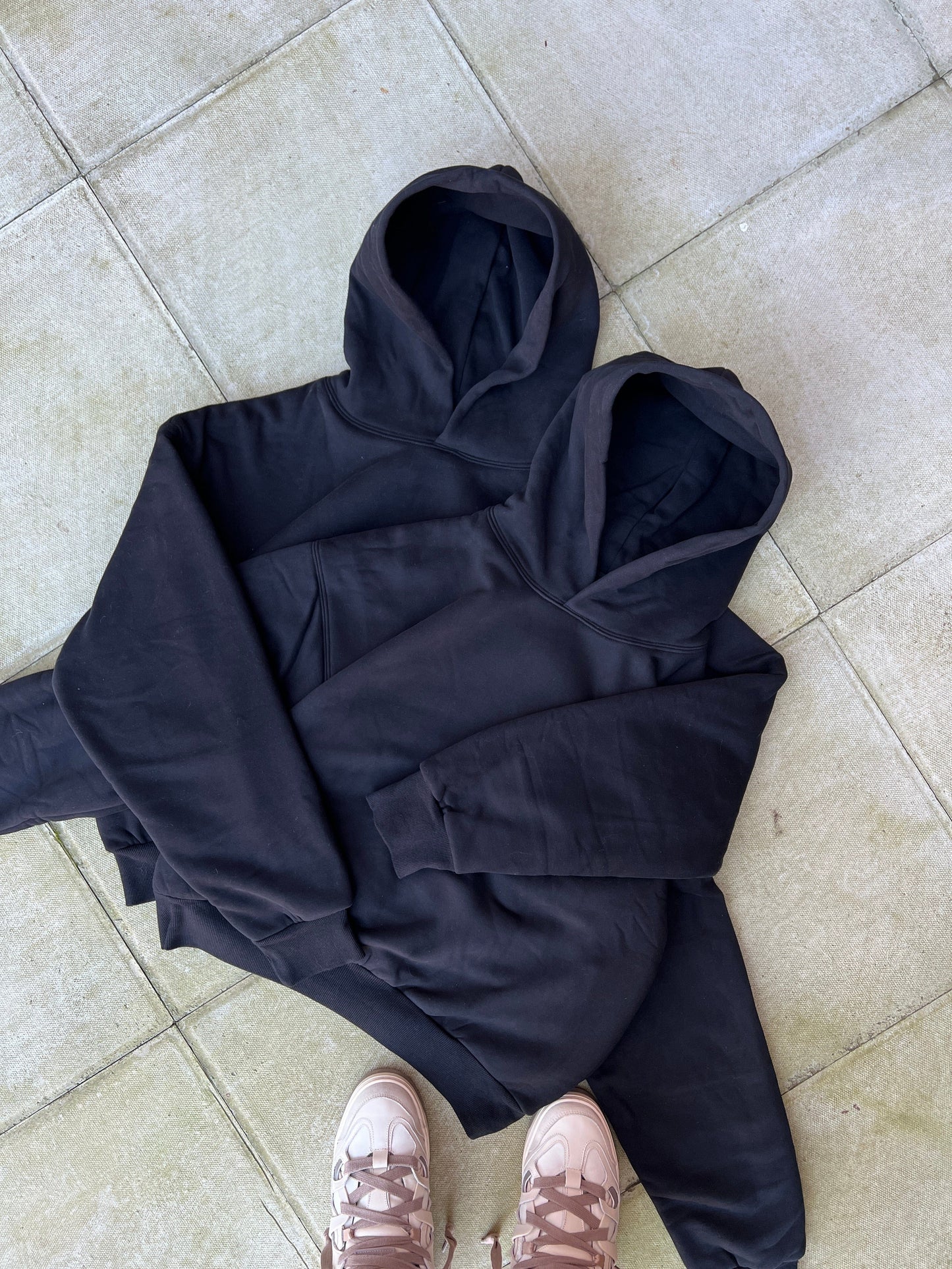 KAIZEN MARKET DOUBLE LAYERED HOODIE MIDNIGHT — XS — Top View