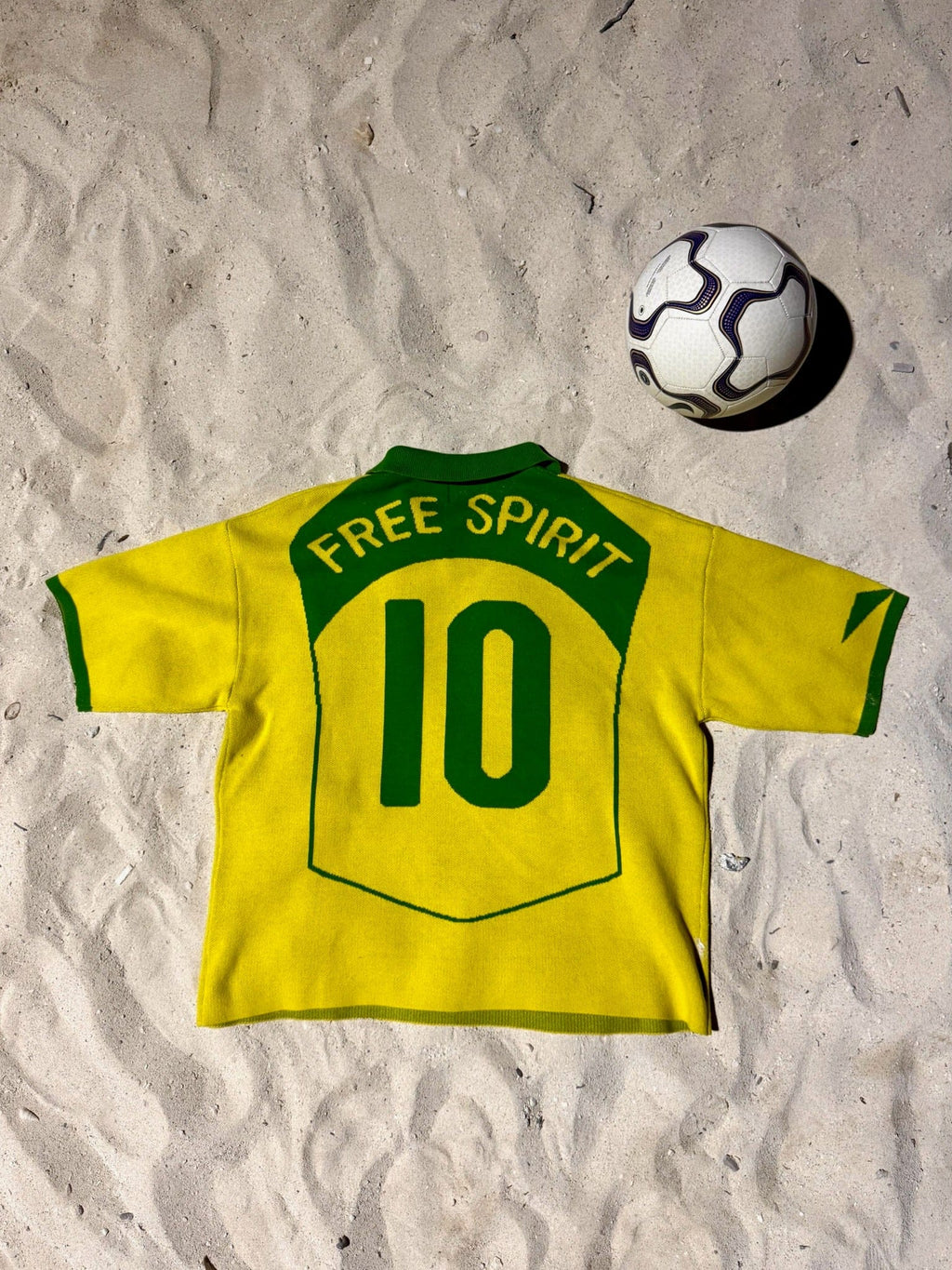 Benir Clothing 04 dinho inspired knit Jersey - Yellow — XS — Back View