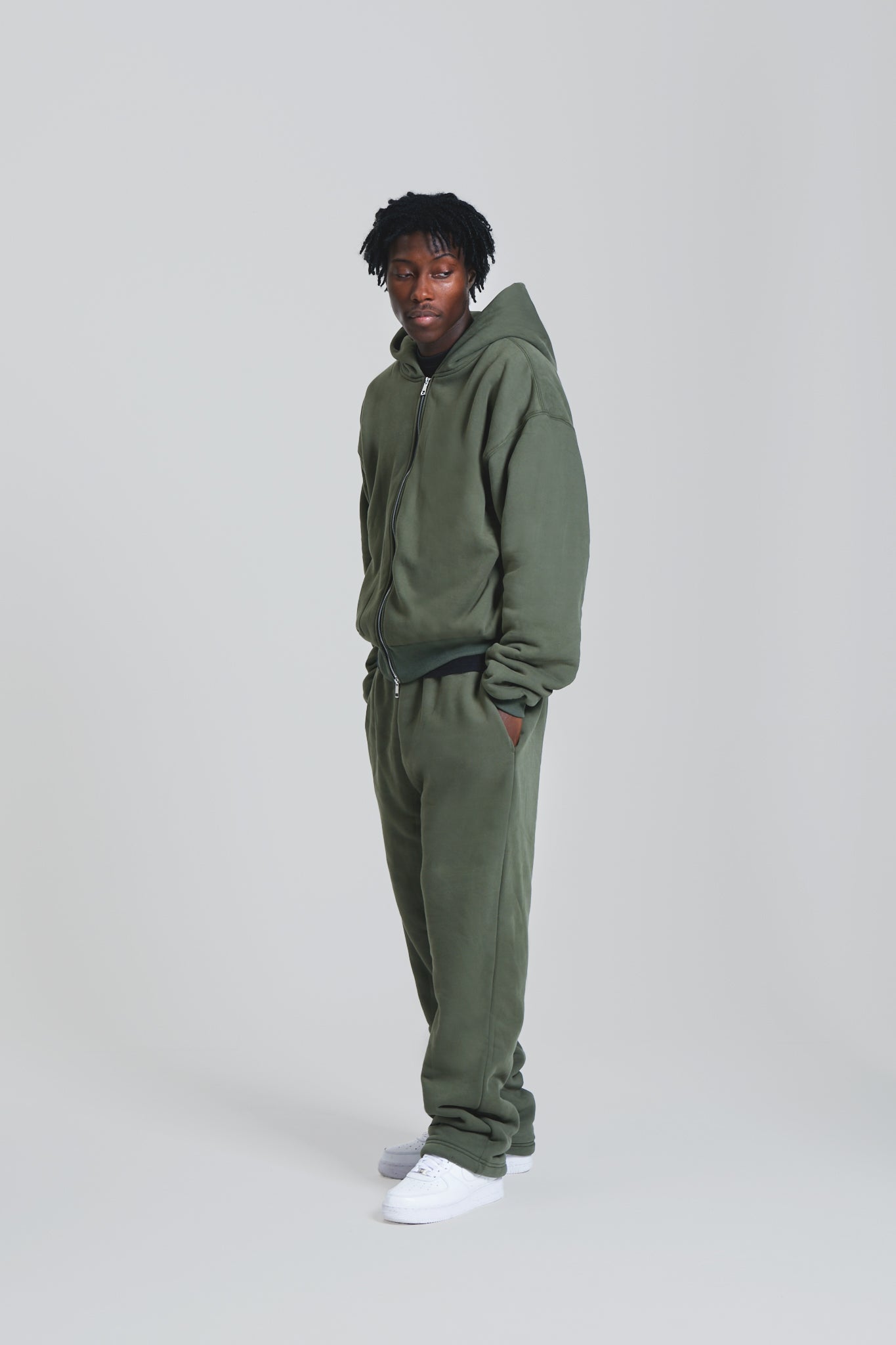 KAIZEN MARKET DOUBLE LAYERED BOTTOMS MILITARY — XS — Side View
