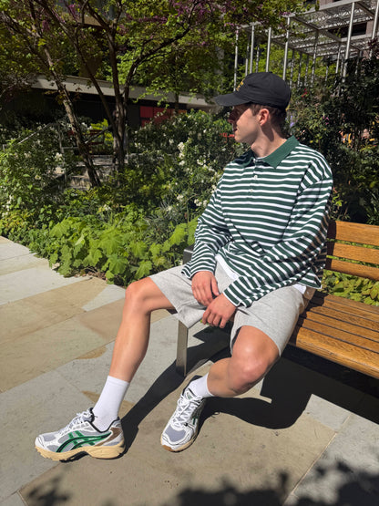 Summit Pique Long Sleeve Polo 'Forest White' — XXS — Alternate View 7