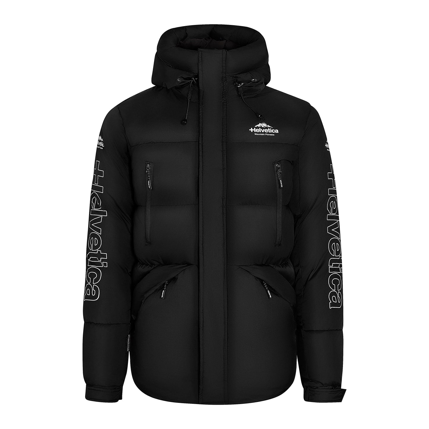 Helvetica Mountain Pioneers Himalaya Hooded Parka Jacket — S — Front View