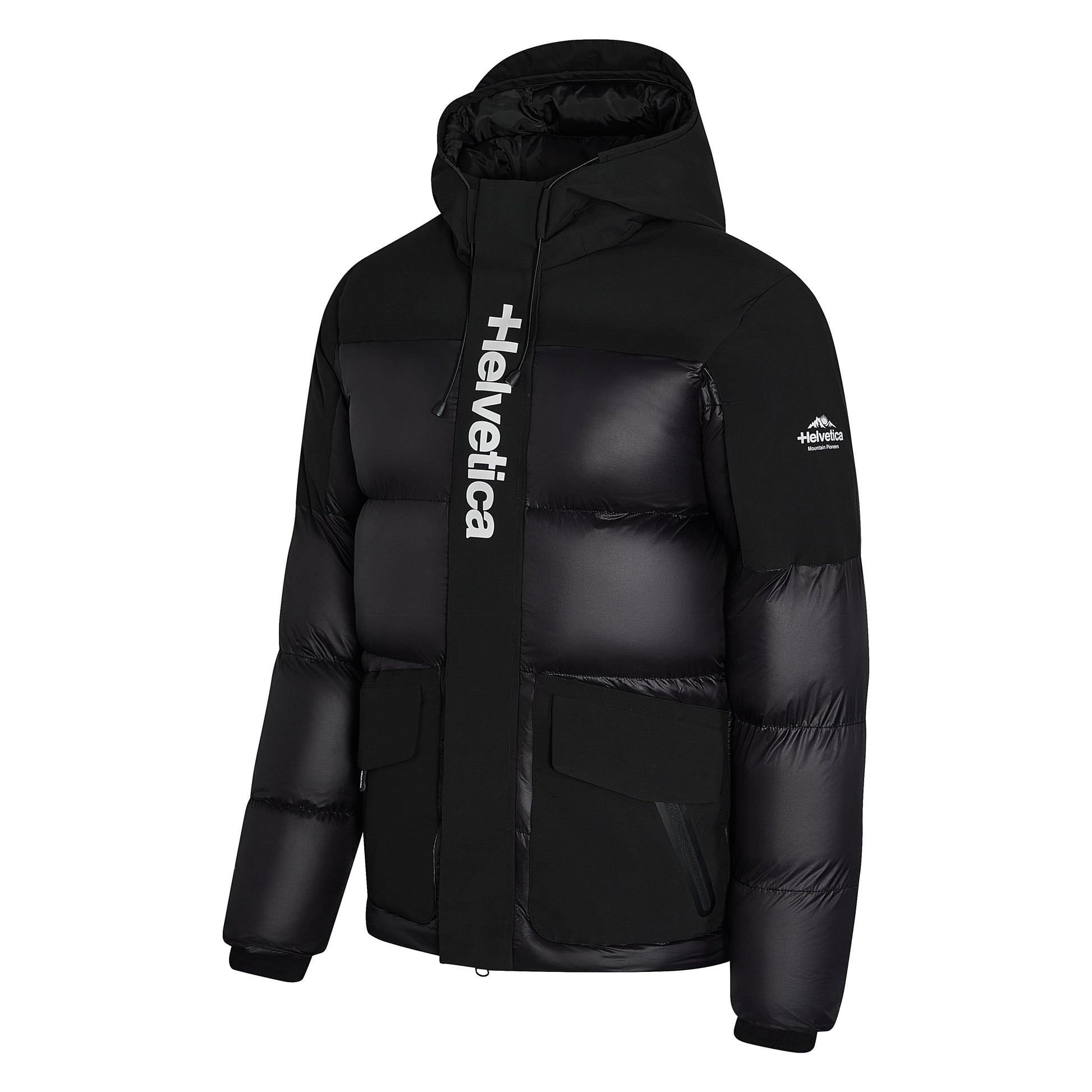 Helvetica Mountain Pioneers Queyras Hooded Down Jacket — S — Side View