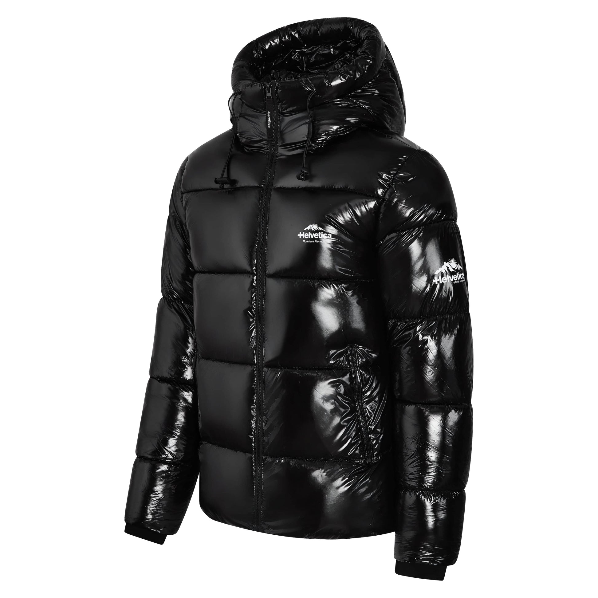Helvetica Mountain Pioneers Viber Hooded Down Jacket — S — Side View