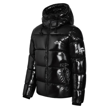 Helvetica Mountain Pioneers Viber Hooded Down Jacket — S — Side View